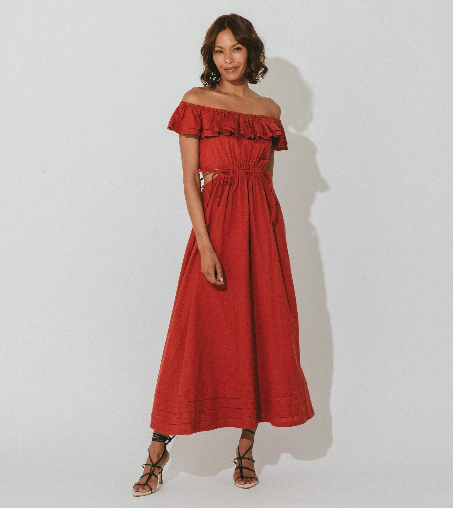 Cleobella Daria Midi Dressbrick-Women Dresses