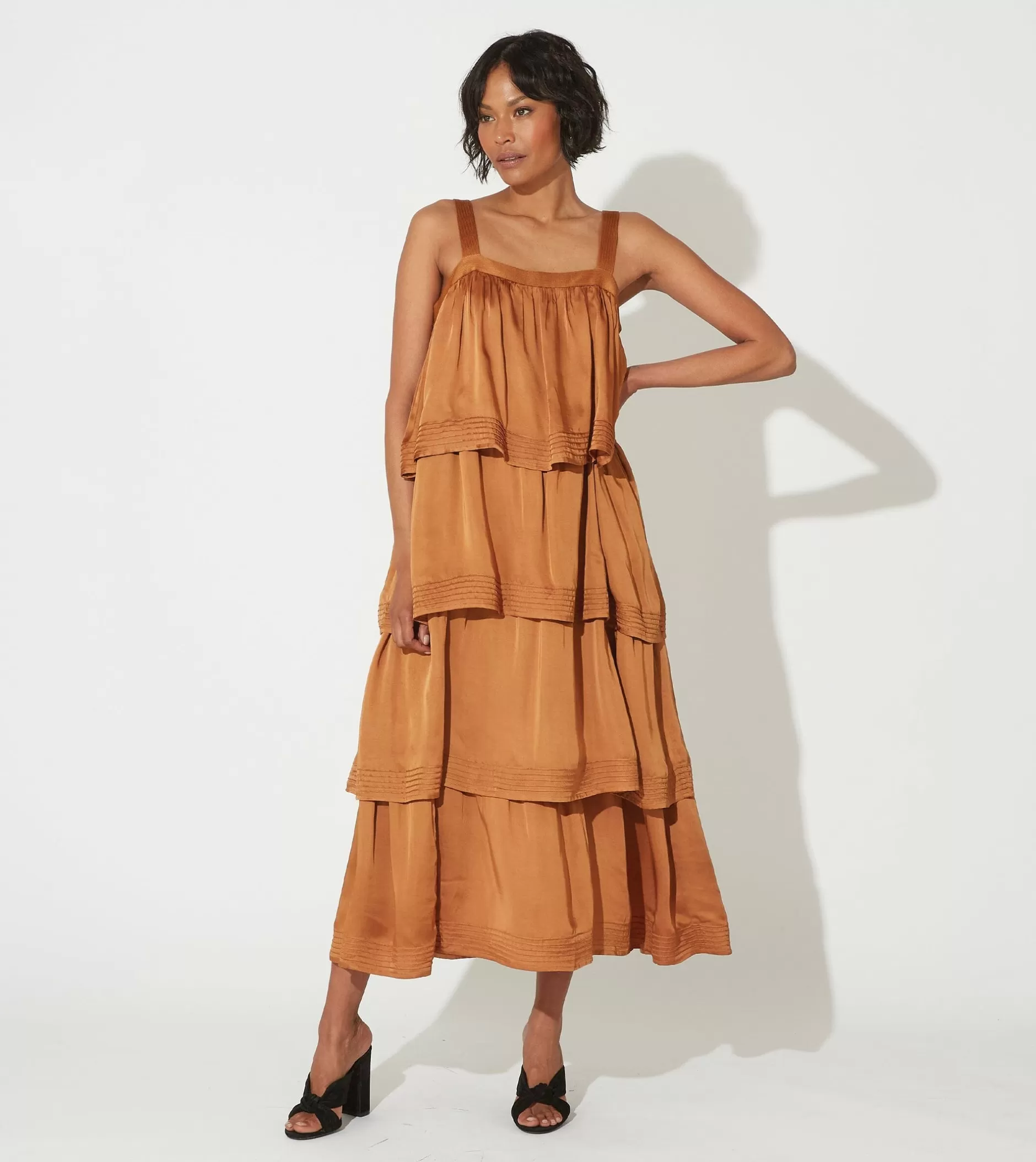 Cleobella Dasha Midi Dressbronze-Women Dresses