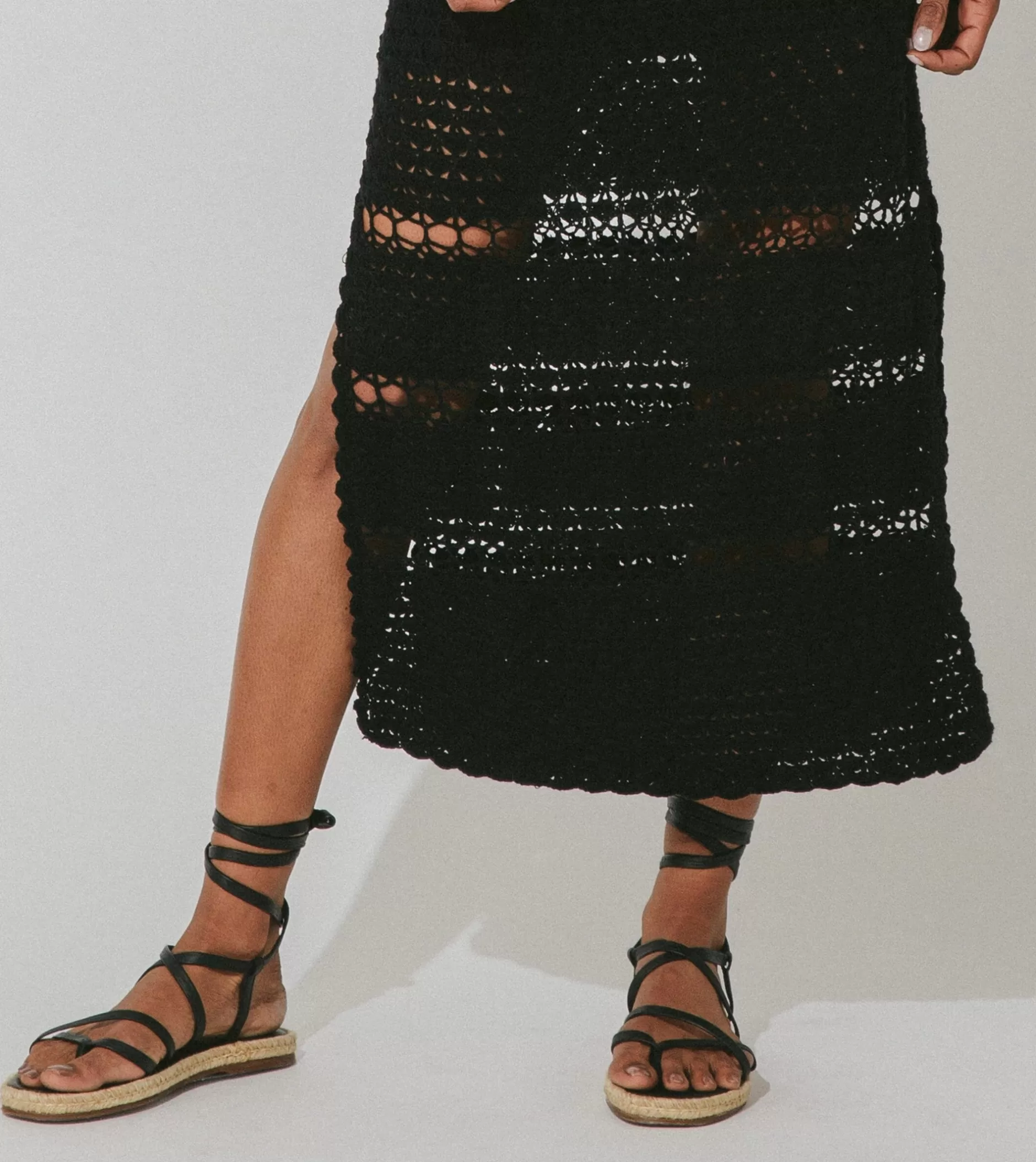 Cleobella Diah Crochet Midi Dressblack-Women Dresses