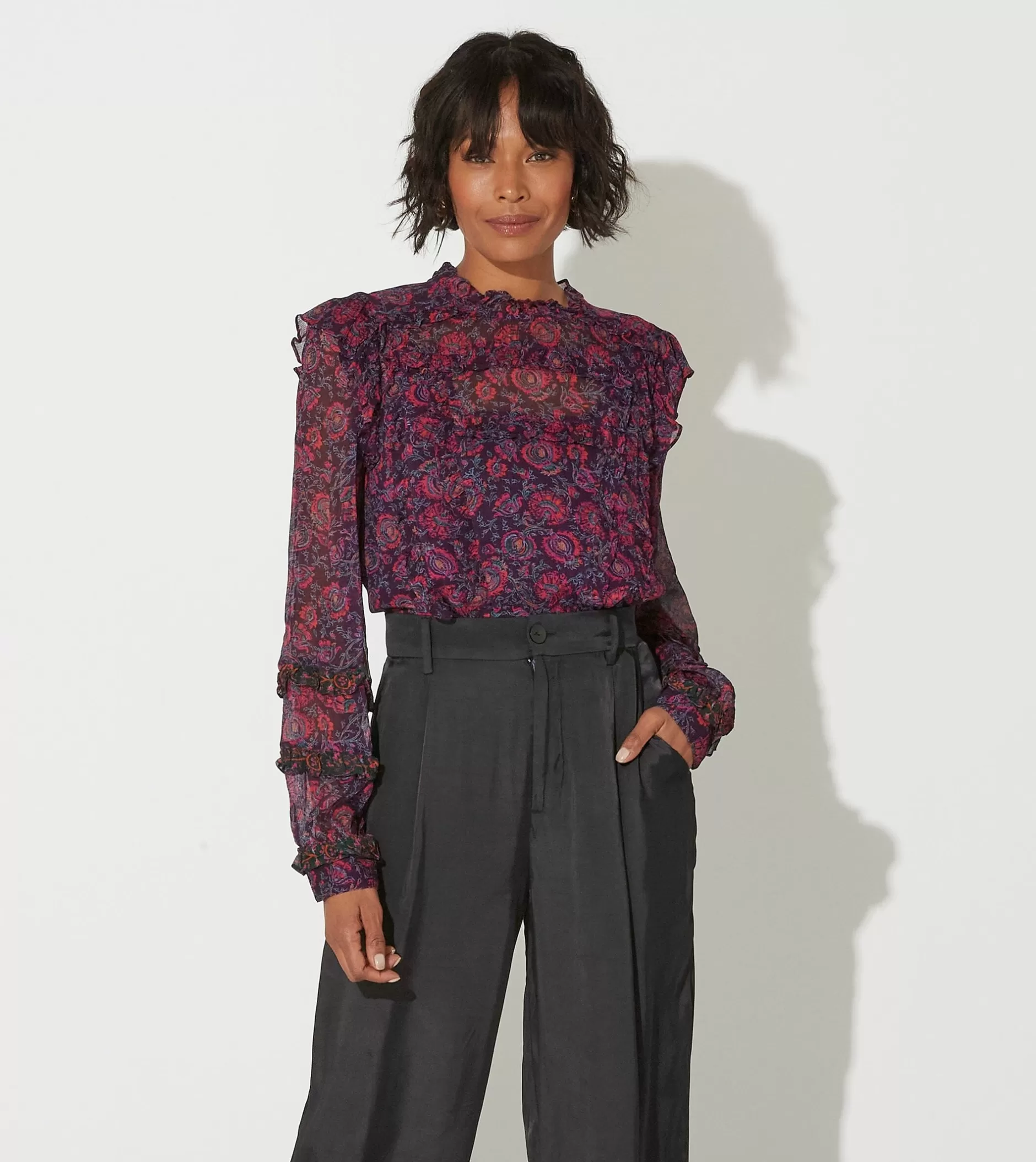 Cleobella Fiorella Blousebordeaux Floral-Women Tops