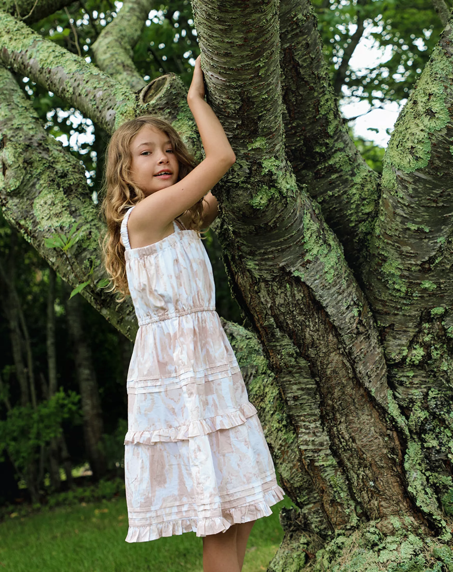 Cleobella Littles Jolene Dresswatercolor Ikat Beige-Kids Littles