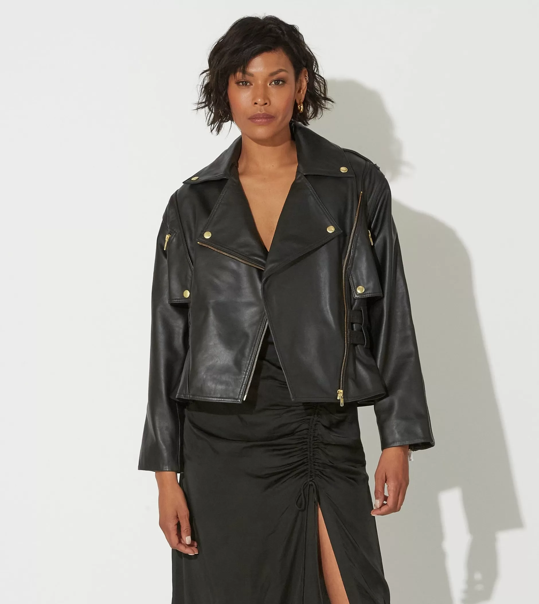 Cleobella Maeve Leather Jacketblack-Women Jackets & Sweaters