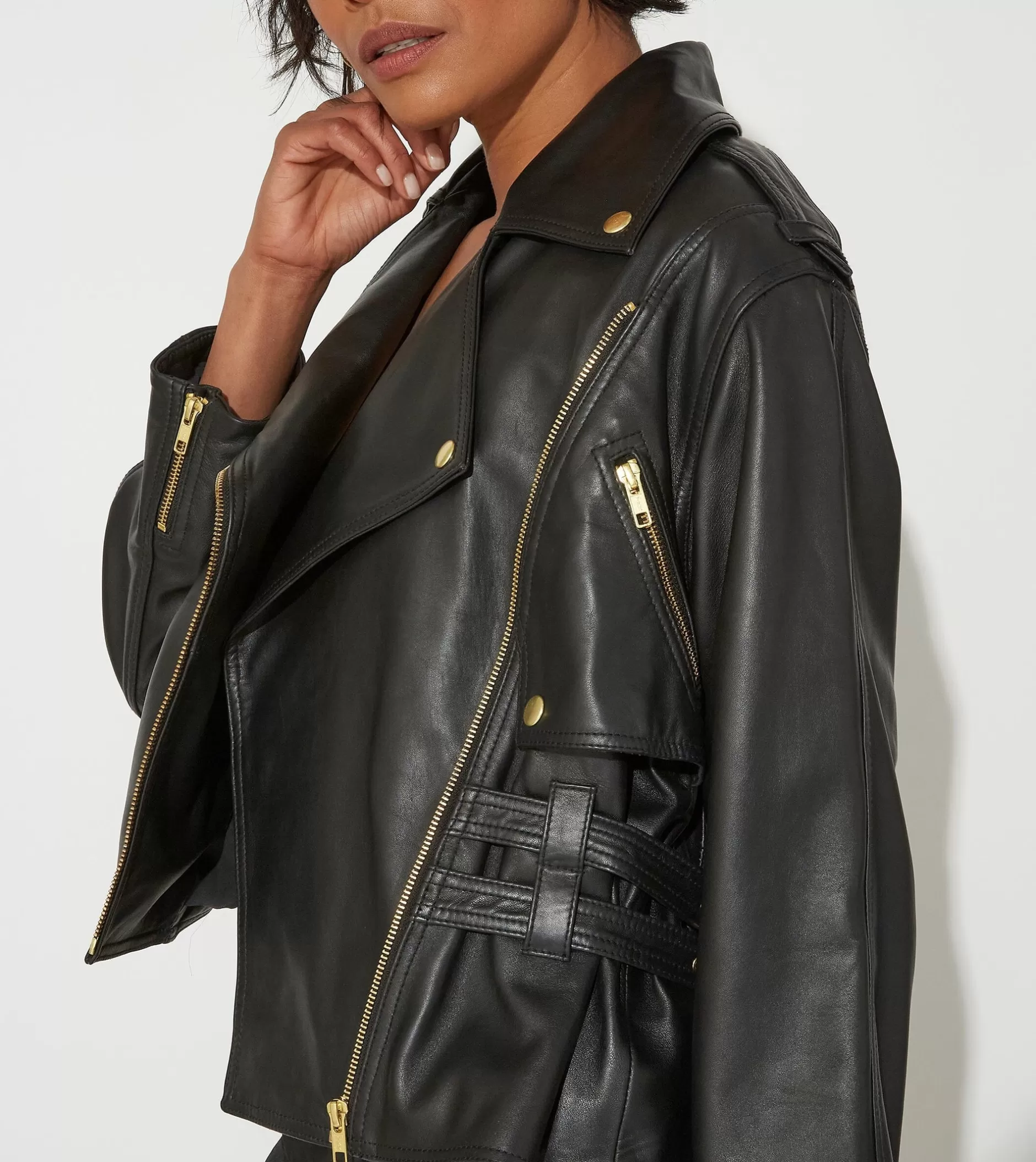 Cleobella Maeve Leather Jacketblack-Women Jackets & Sweaters