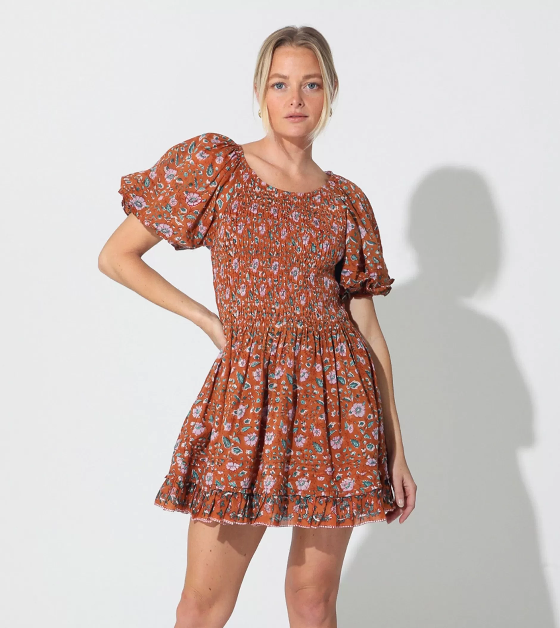 Cleobella Mina Mini Dressterracotta Floral-Women Dresses