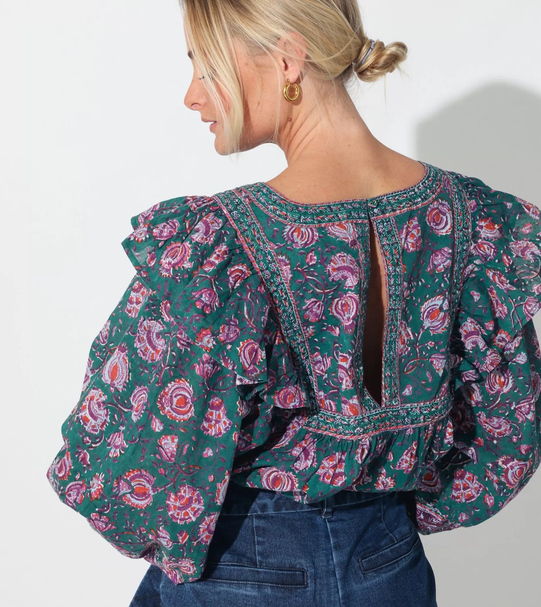 Cleobella Mylah Blousejade Floral-Women Tops