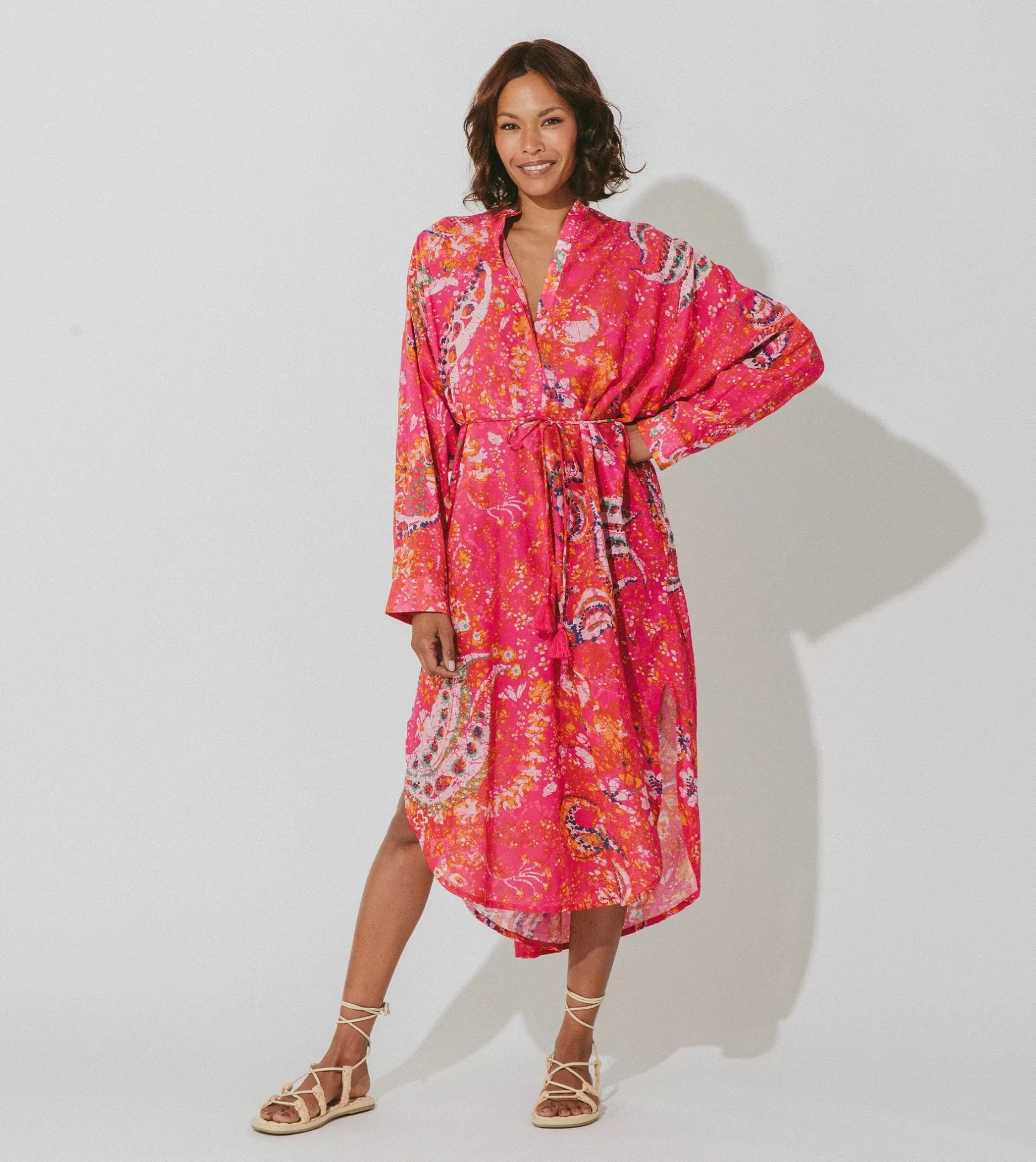 Cleobella Rohita Kaftan Dresshibiscus-Women Dresses