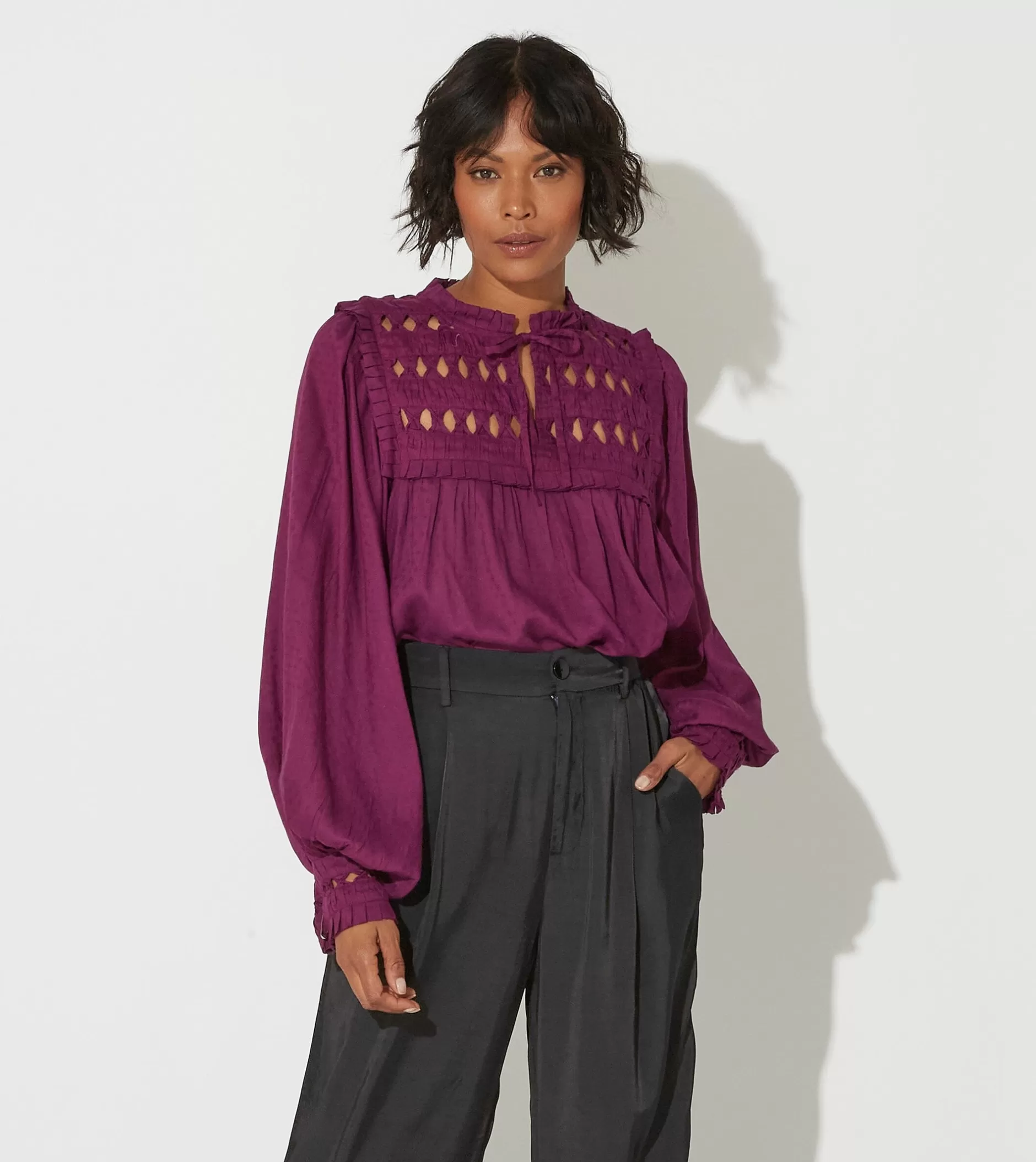 Cleobella Sabella Blouseaubergine-Women Tops